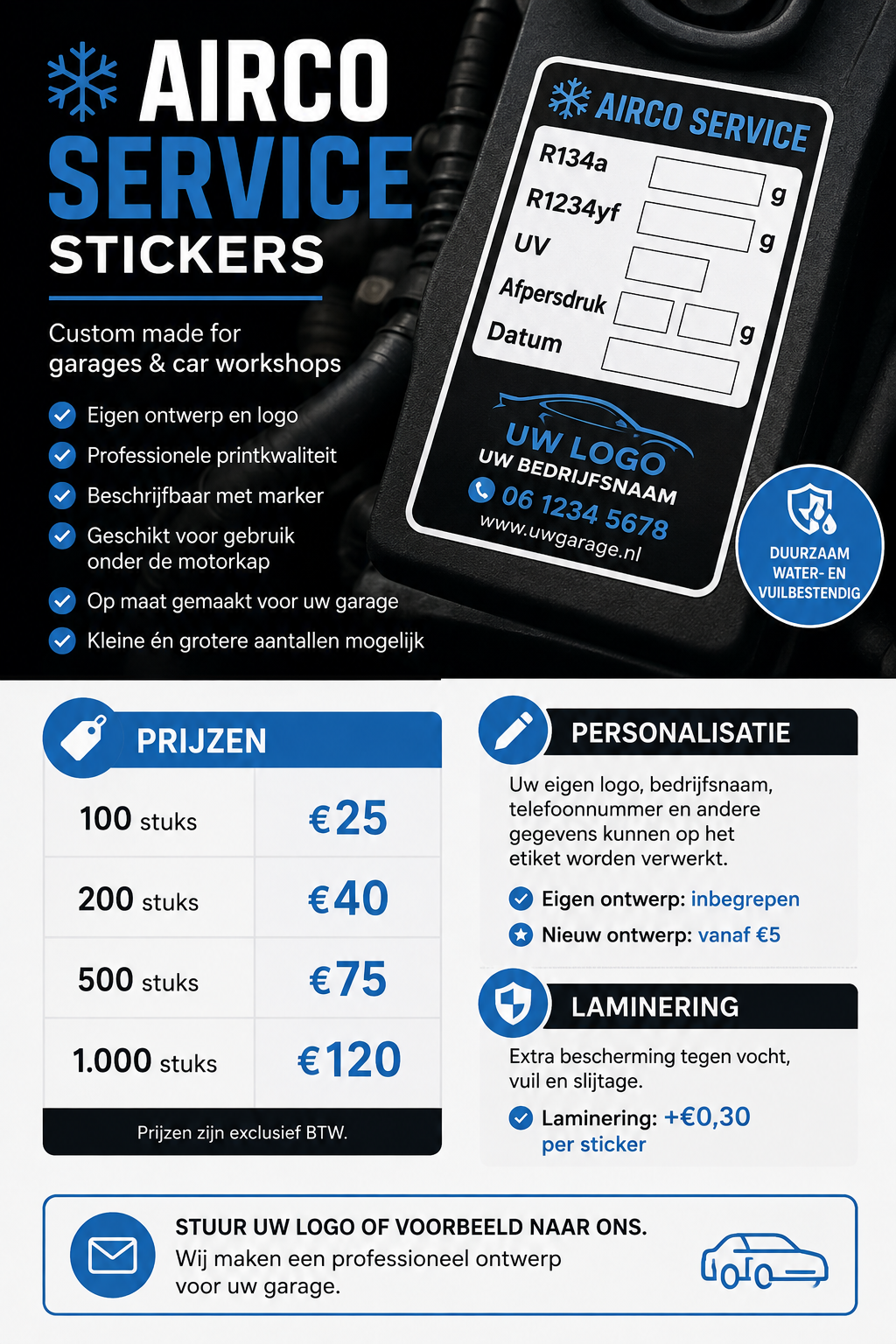 Airco Service Stickers — Custom for garages