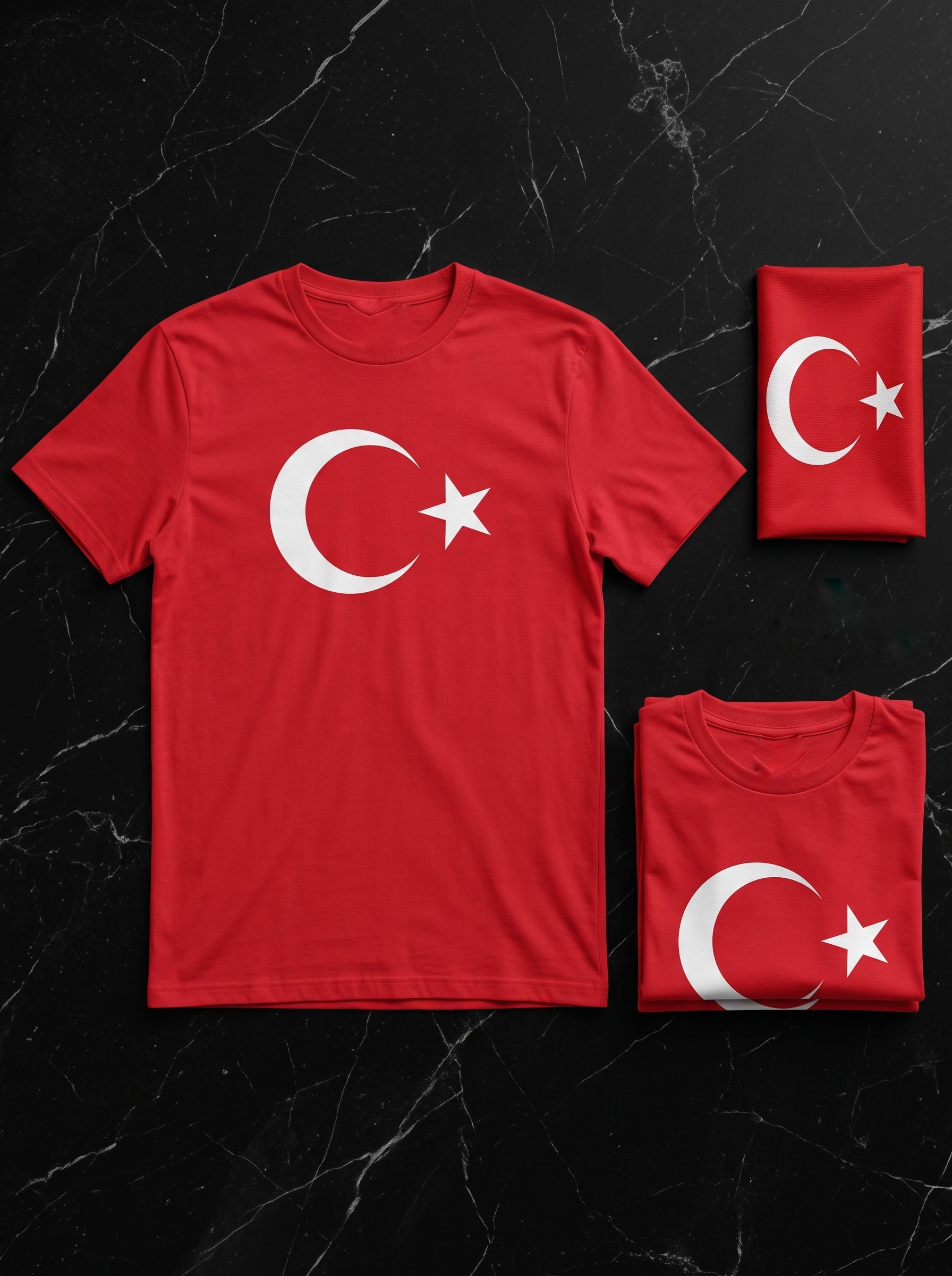 Turkey Crescent Tee — red t-shirt with crescent and star print