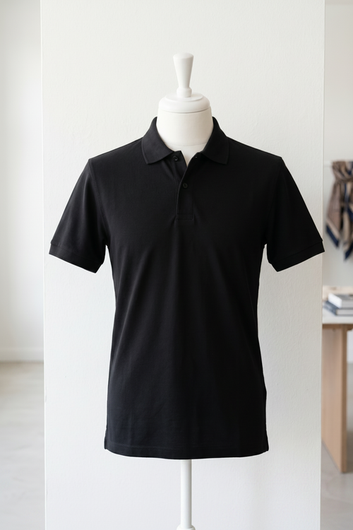 ID Collection Classic Polo — clean black polo shirt