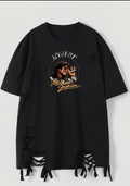 King of Pop Distressed Tee — front with graphic print