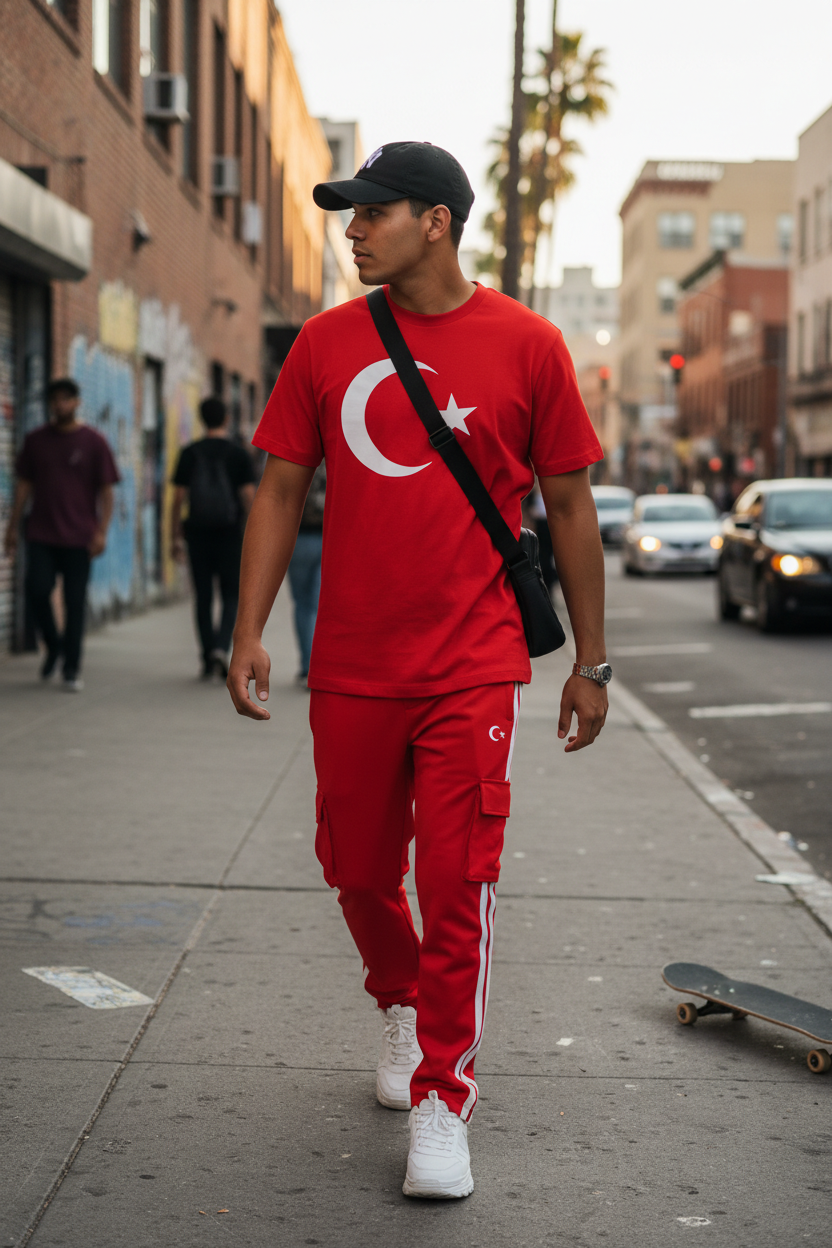 Turkey Crescent Tee on person